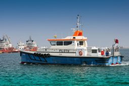 View of pilot boat at the Ras Laffan Port